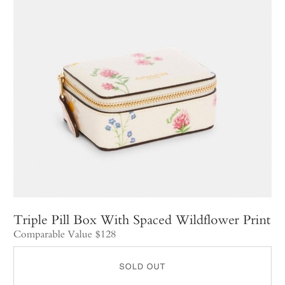 Coach NWT Triple Pill Box / Travel Case Wildflower - Picture 2 of 4
